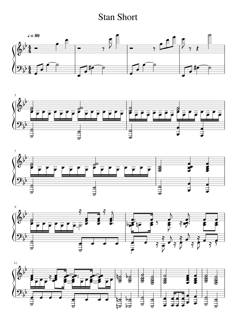 Eminem ft. Elton John - Stan (Piano Accompaniment) [Incomplete] Sheet ...