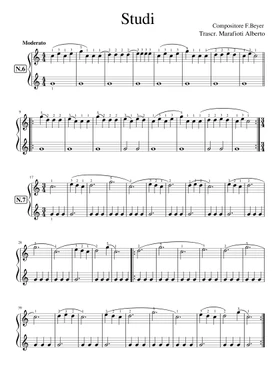 Studi n. 6-7-8 per Pianoforte dal metodo per pianoforte op.101 by Ferdinand  Beyer free sheet music | Download PDF or print on Musescore.com