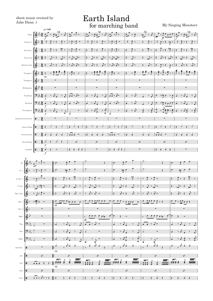 My singing monsters - earth island – Misc Computer Games My singing monsters  - Earth island – Sheet music for Piano, Flute, Vibraphone, Guitar & more  instruments (Mixed Ensemble)