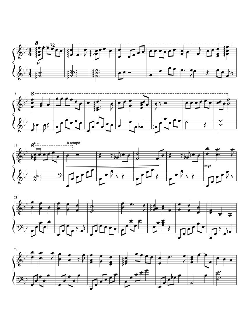 God help the outcasts sheet music for piano solo musescore