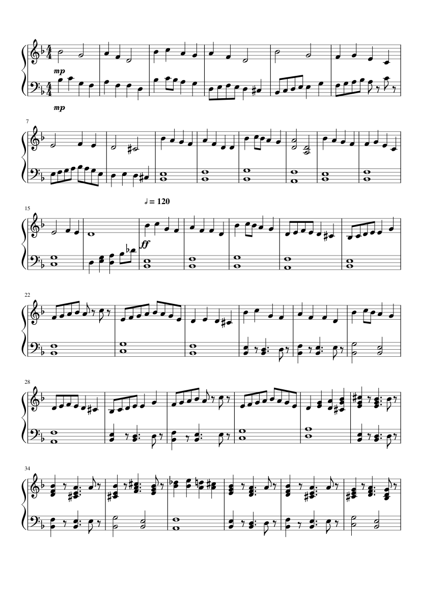 Ode to Bendy Piano Sheet music for Piano (Solo) | Musescore.com