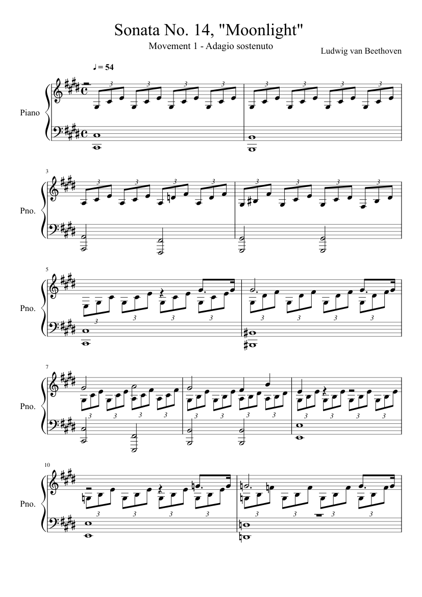 Sonata No. 14 Moonlight Beethoven