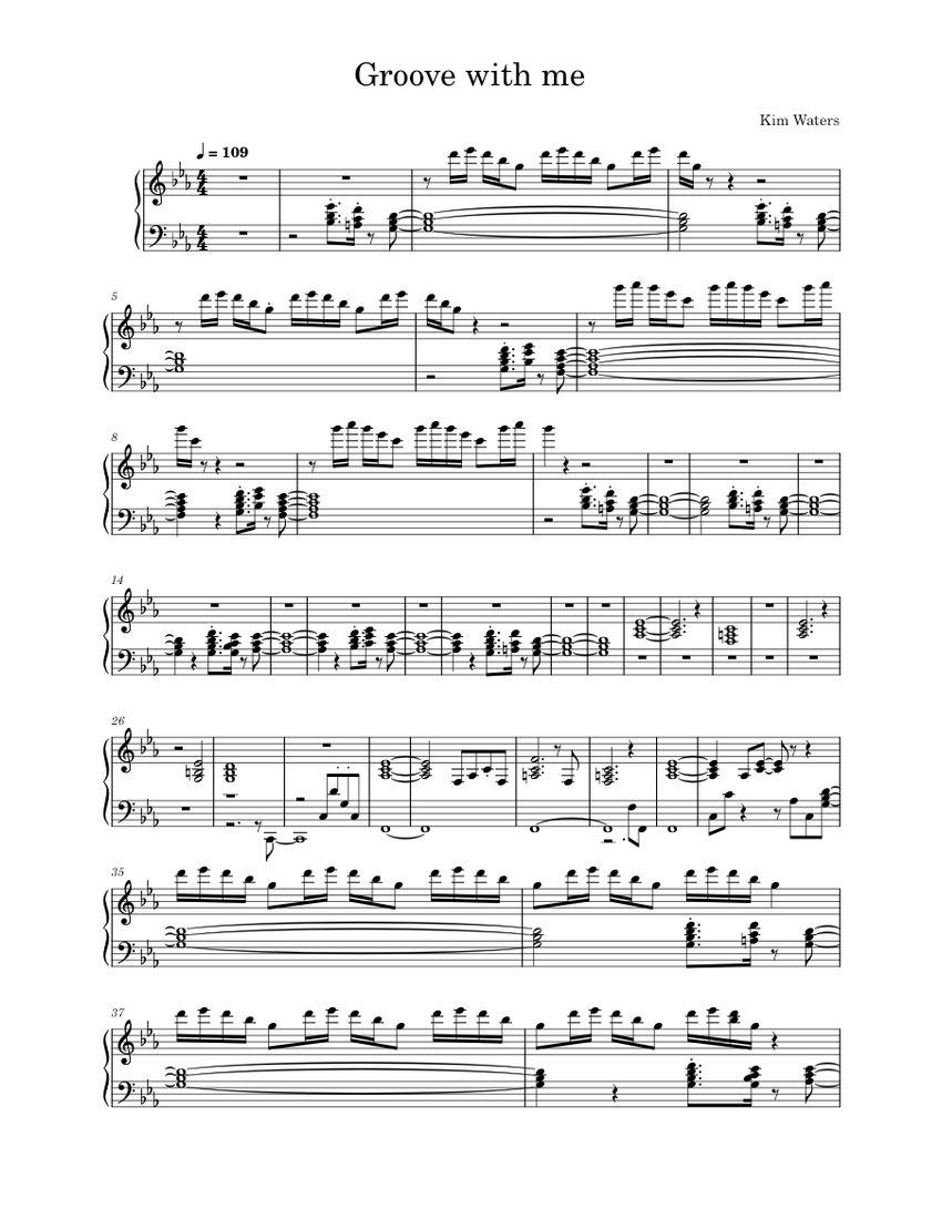 Score for Groove with Me, a piano solo piece that evokes the emotional highs and lows of sabres last playoff game