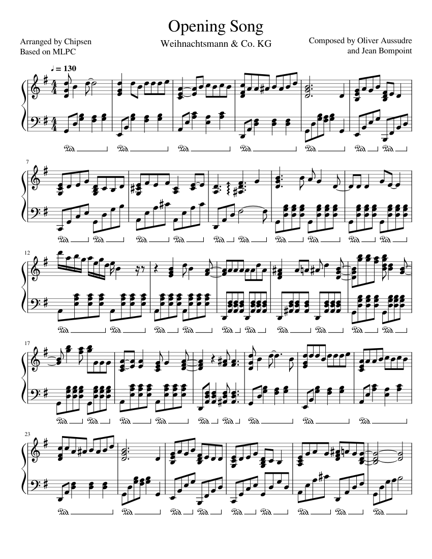 Opening Song - Weihnachtsmann & Co. KG Sheet music for Piano (Solo
