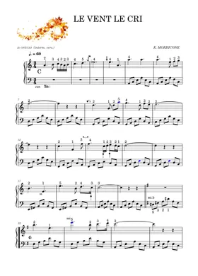 Free Le Vent Le Cri by Ennio Morricone sheet music | Download PDF or print  on Musescore.com