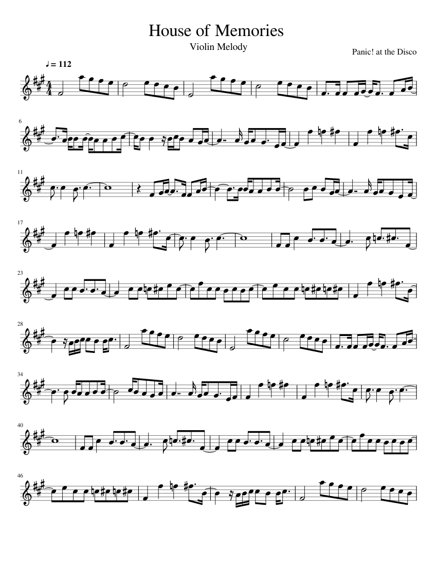 House of Memories Violin Sheet music for Violin (Solo) | Musescore.com
