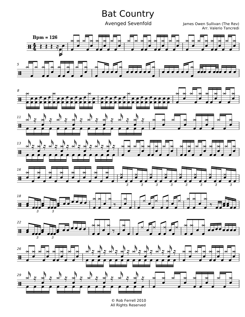 Bat Country - Avenged Sevenfold - piano tutorial