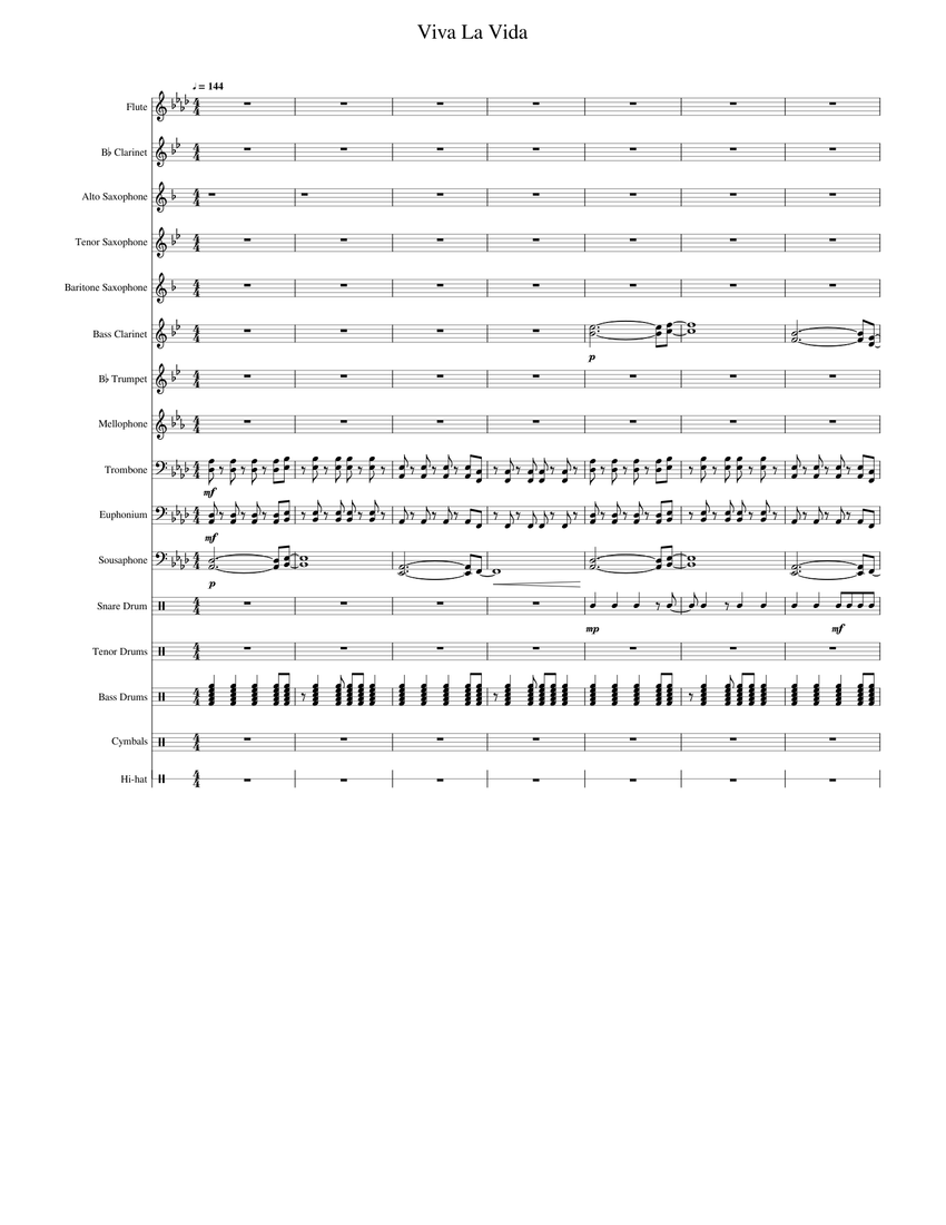 Viva La Vida (Work in Progress) Sheet music for Trombone, Euphonium ...