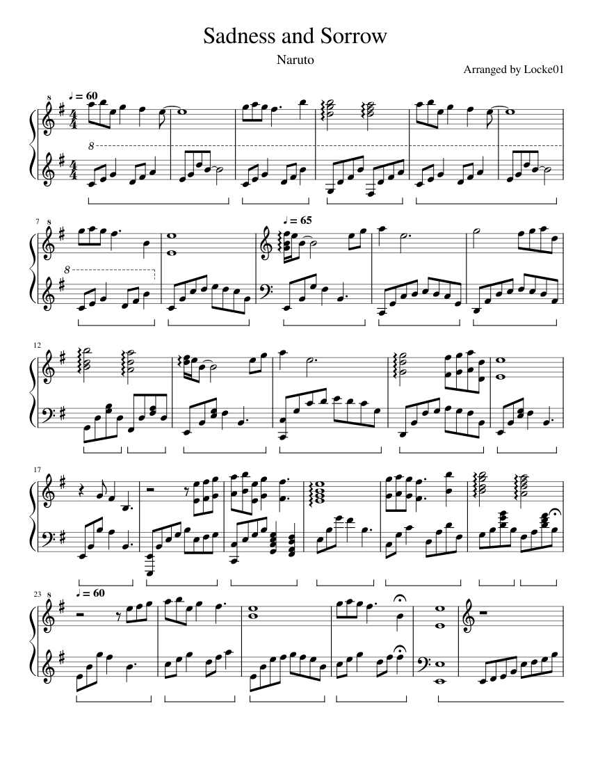 Sadness and Sorrow Sheet music for Piano (Solo) | Musescore.com