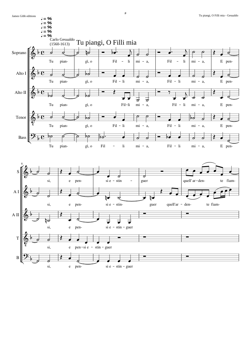 Tu piangi o Filli mia