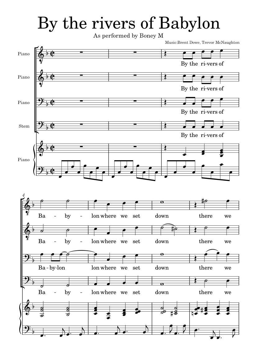 FRM237 By the rivers of BabylonTTBBPAR Sheet music for Piano, Vocals