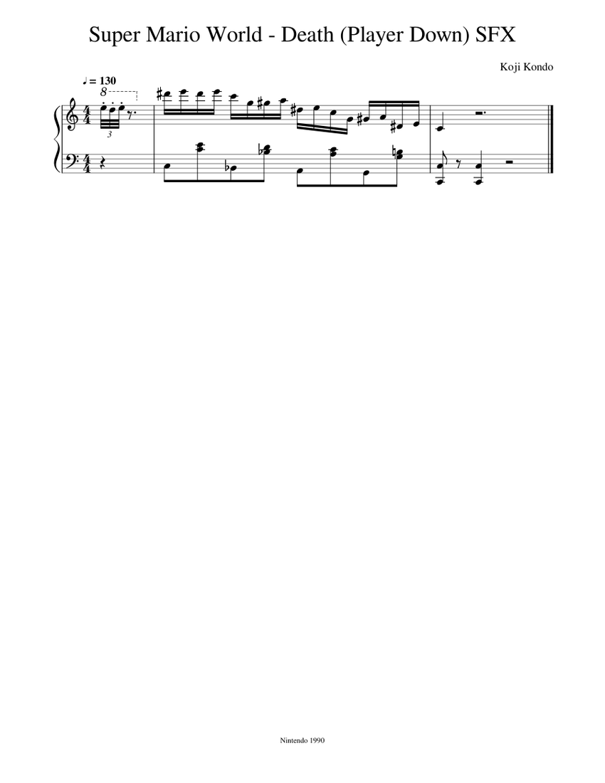 Super Mario World - Death Sheet music for Piano (Solo) Easy | Musescore.com