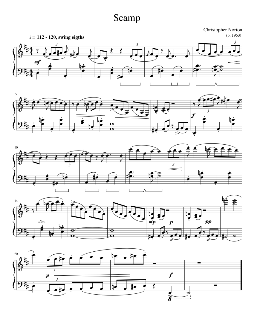 Scamp Sheet music for Piano (Solo) Easy | Musescore.com