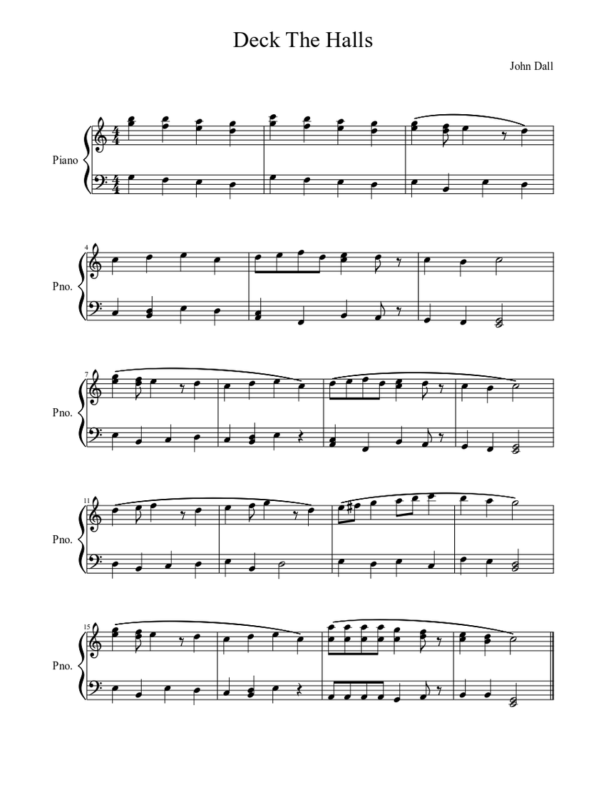 Deck The Halls Sheet music for Piano (Solo)
