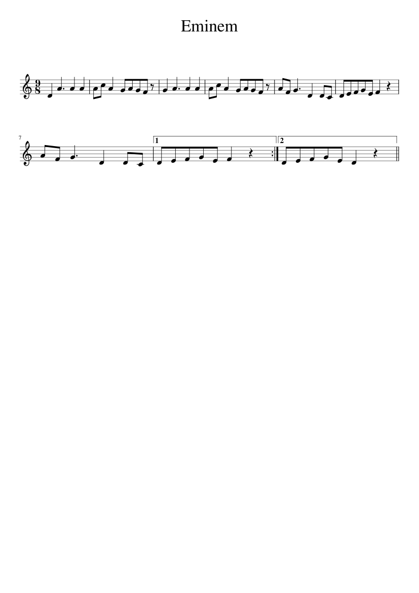 Eminem Sheet music for Piano (Solo) | Musescore.com