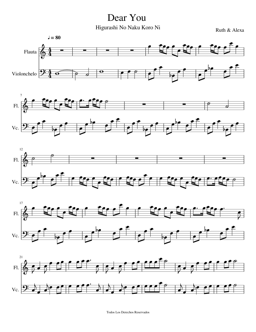 Higurashi no Naku Koro ni Sotsu Opening 1 Sheet music for Flute (Solo)