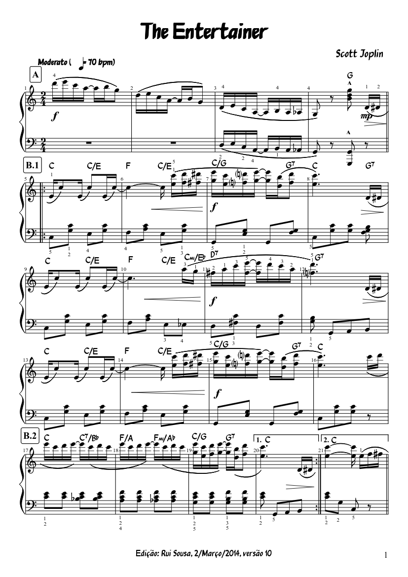 The Entertainer - Scott Joplin Sheet music for Piano (Piano Duo) |  Musescore.com