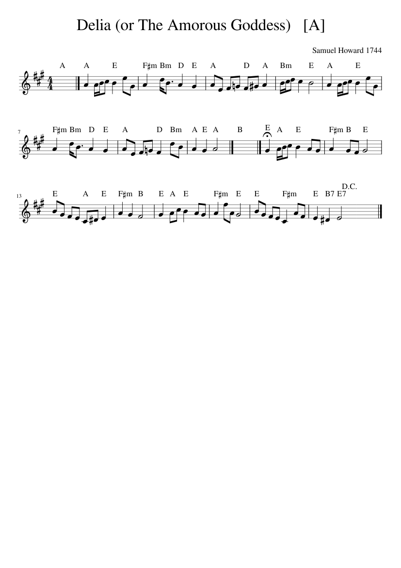 Delia (or The Amorous Goddess)