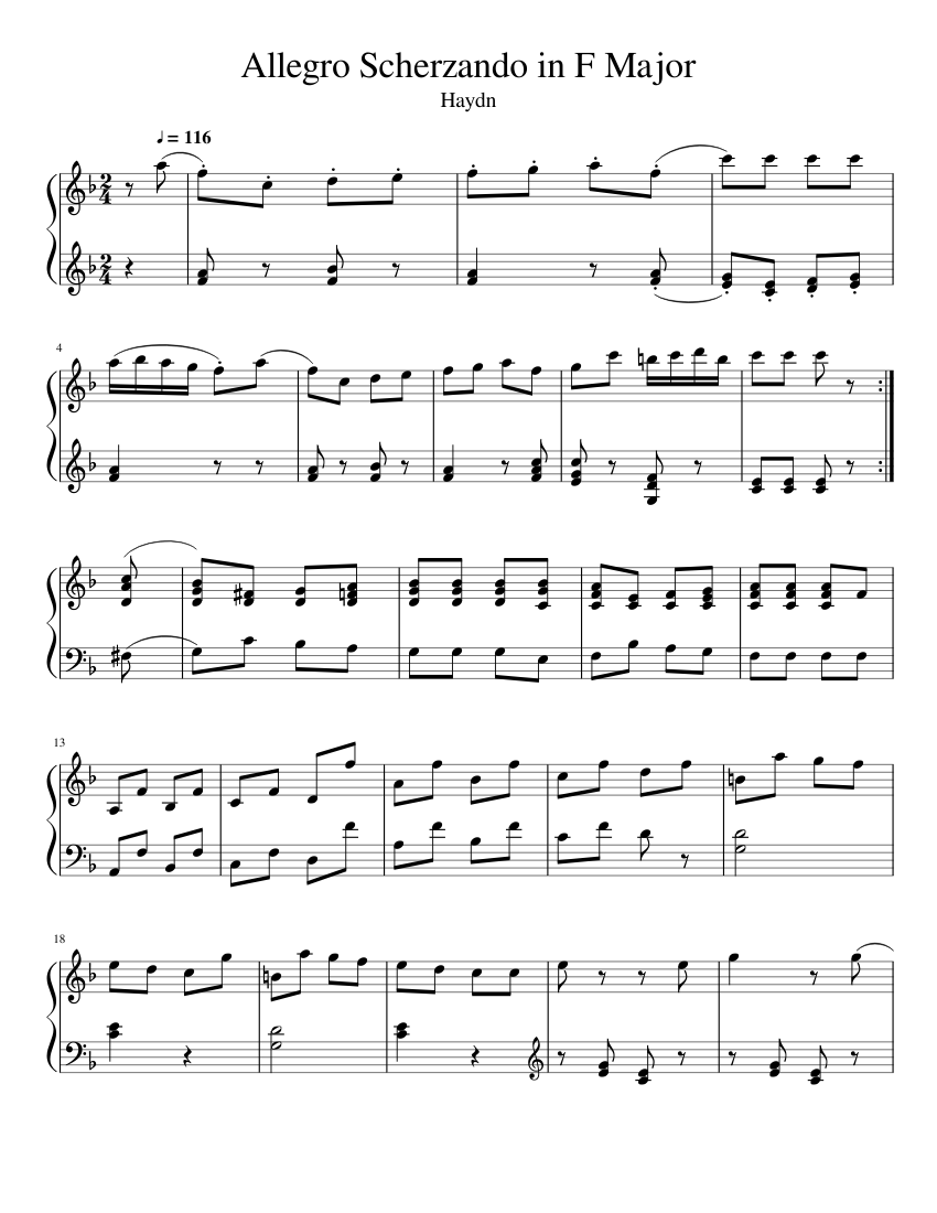 Allegro Scherzando in F Major Sheet music for Piano (Solo)