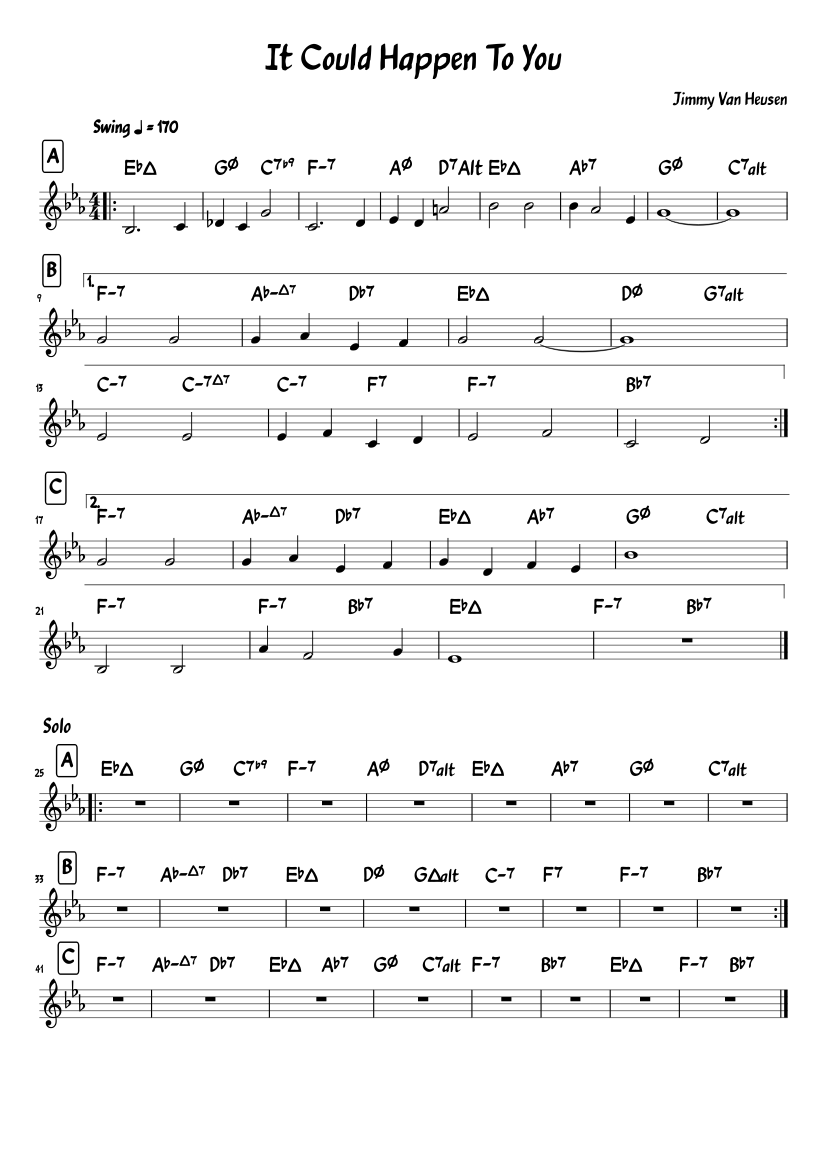 It Could Happen To You Sheet music for Piano (Solo) | Musescore.com