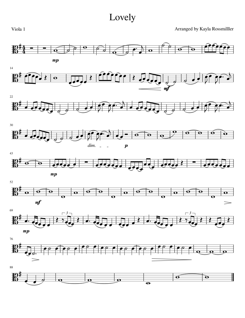 Lovely Vla1 Sheet Music For Viola Solo