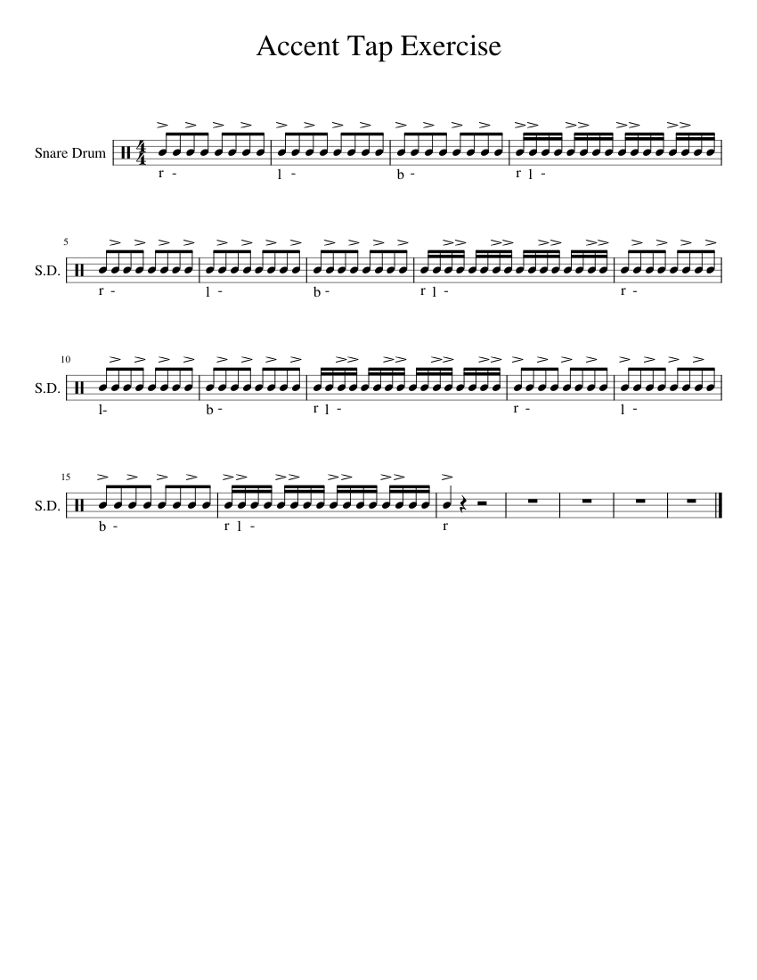 Accent Tap Exercise Accent tap exercise Sheet music for Snare drum (Solo) | Musescore.com