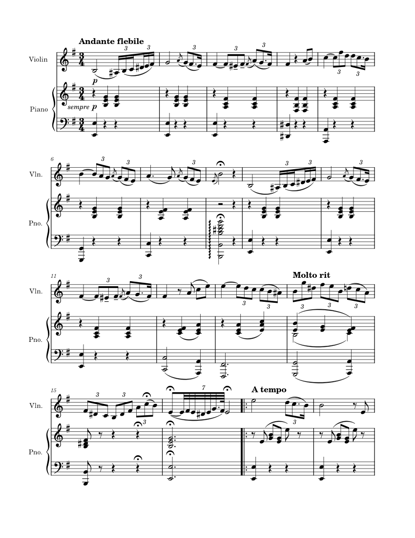 Balada – Ciprian Porumbescu Sheet music for Piano, Violin (Mixed Duet) |  Musescore.com