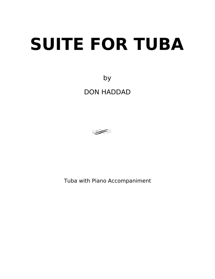 Suite For Tuba by Don Haddad Sheet music for Piano, Tuba (Solo ...