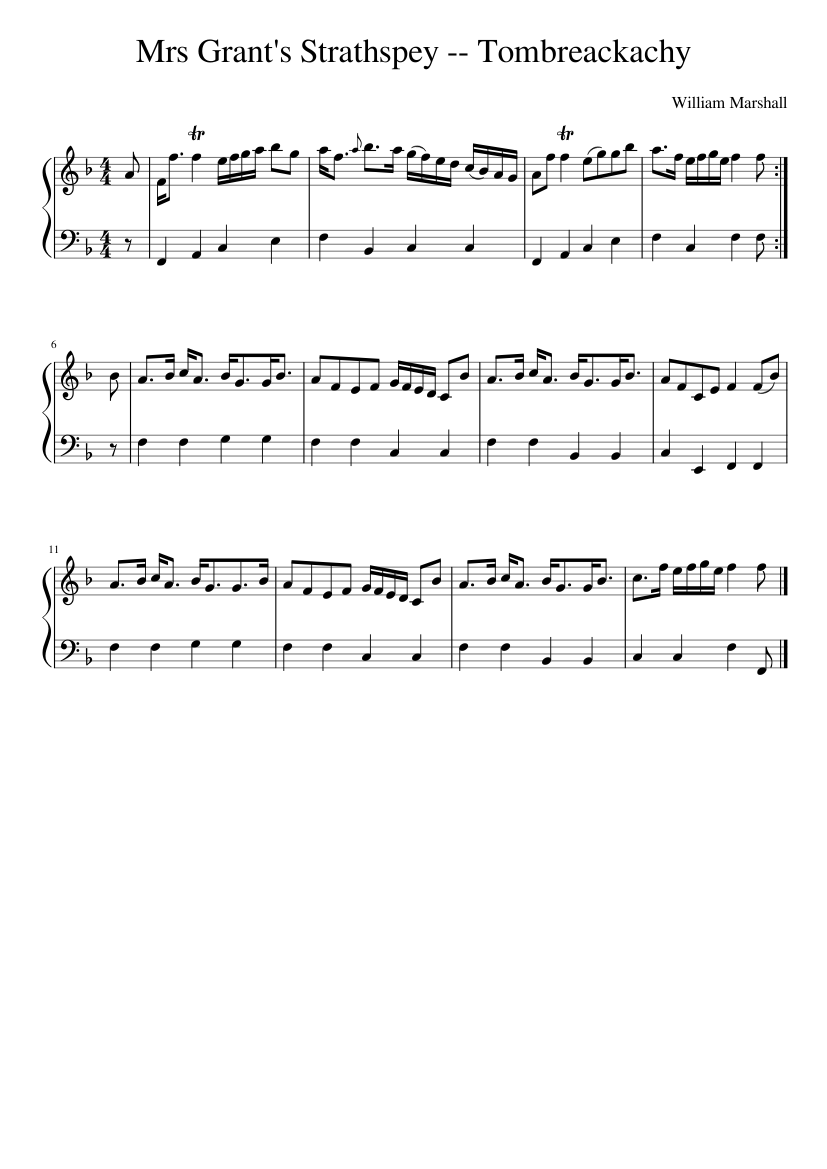 Mrs Grant's Strathspey -- Tombreackachy