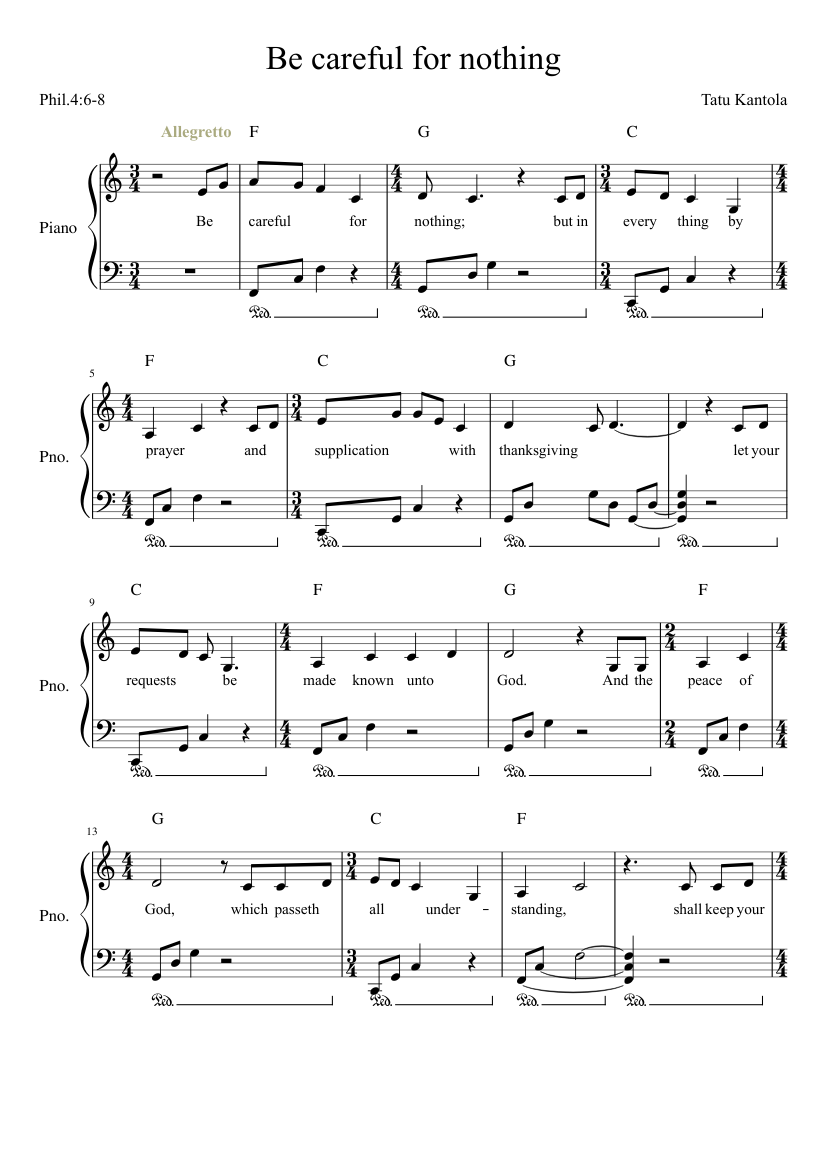 Be careful for nothing - Tatu Kantola