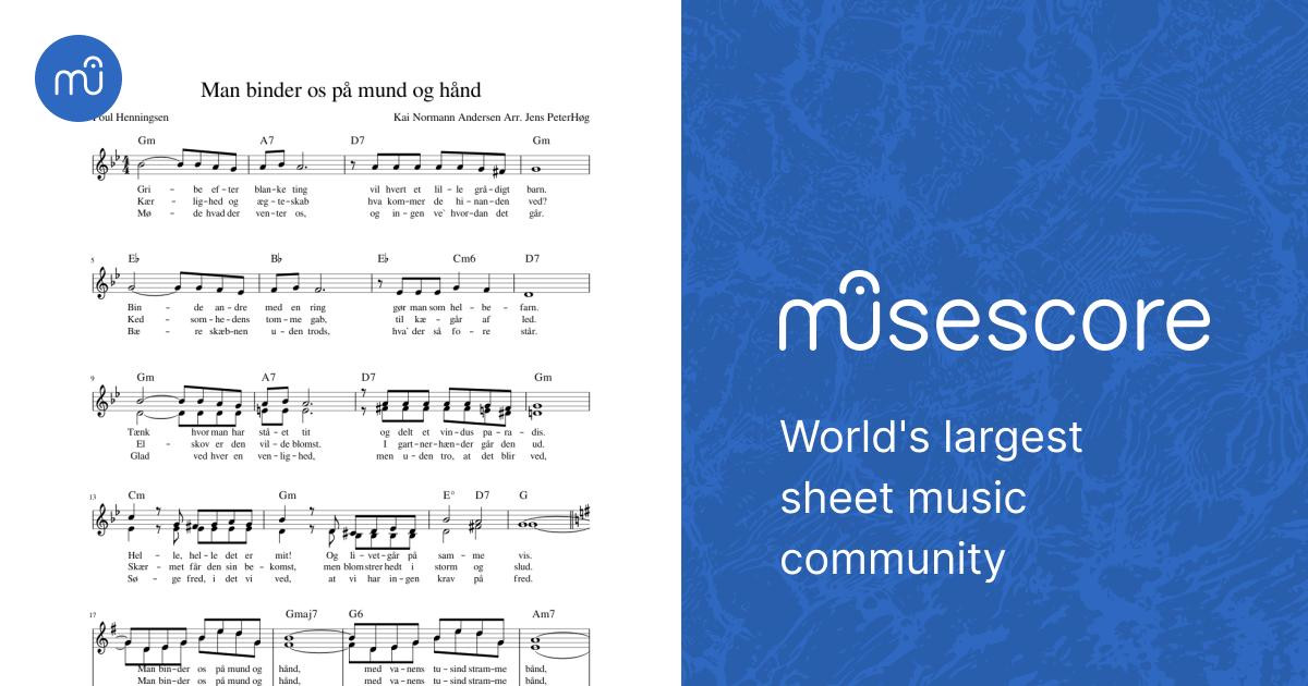 Man binder os på hånd Sheet music for Piano (Solo) | Musescore.com