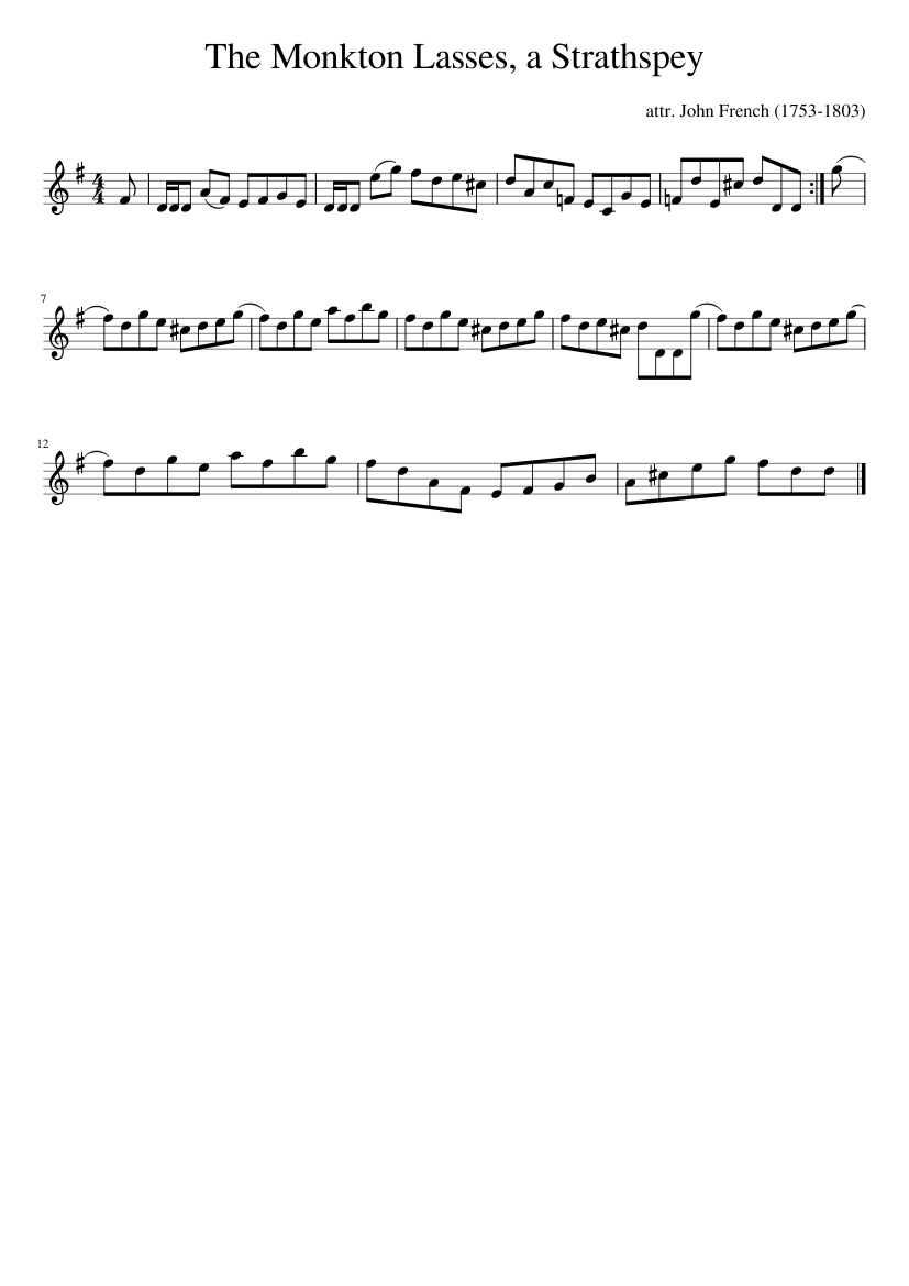 The Monkton Lasses a Strathspey