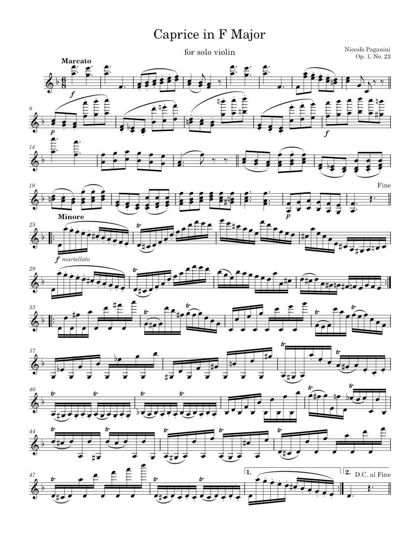 24 Caprices for Solo Violin Op.1