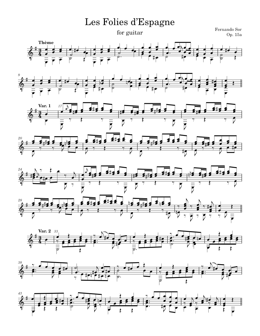 Les folies d'Espagne Op.15