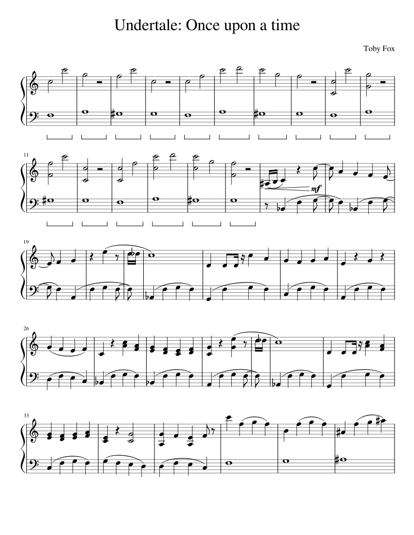 Undertale Once upon a time Sheet music for Piano (Solo)