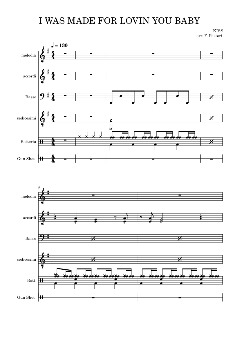i was made for loving you baby - kiss Sheet music for Organ, Snare drum,  Guitar, Bass guitar & more instruments (Mixed Ensemble) | Musescore.com