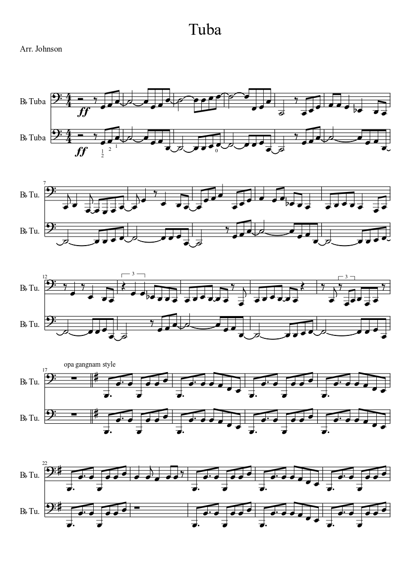 Tuba Orchesterstudien I 楽譜 tuba pop ensemble Sheet Music for Tuba (Brass Duet) | MuseScore.com