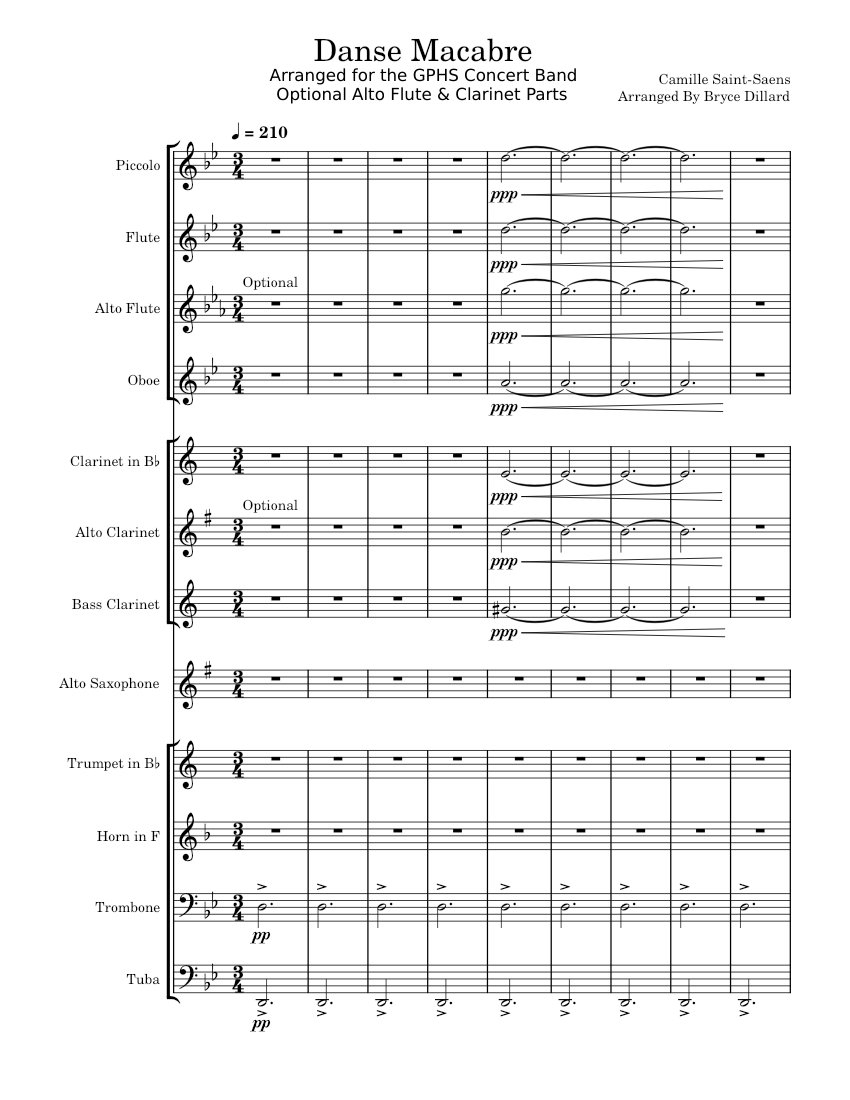 Danse macabre, Op.40 – Camille Saint-Saëns Danse Macabre Sheet music ...