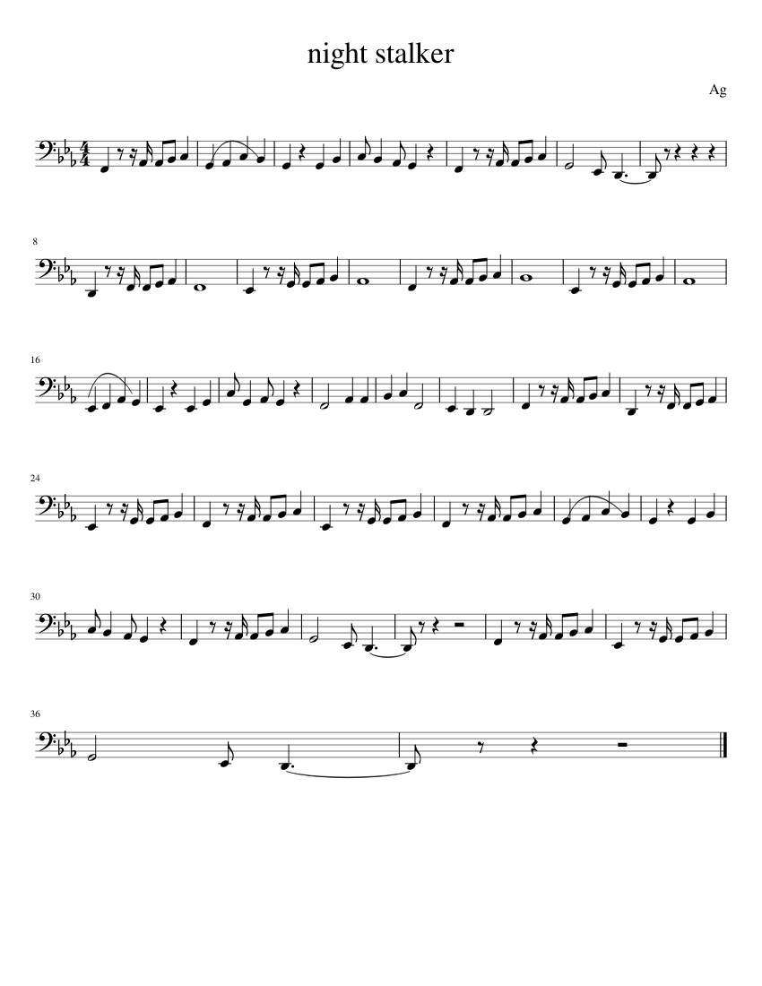 Night stalker Sheet music for Piano (Solo) Easy | Musescore.com