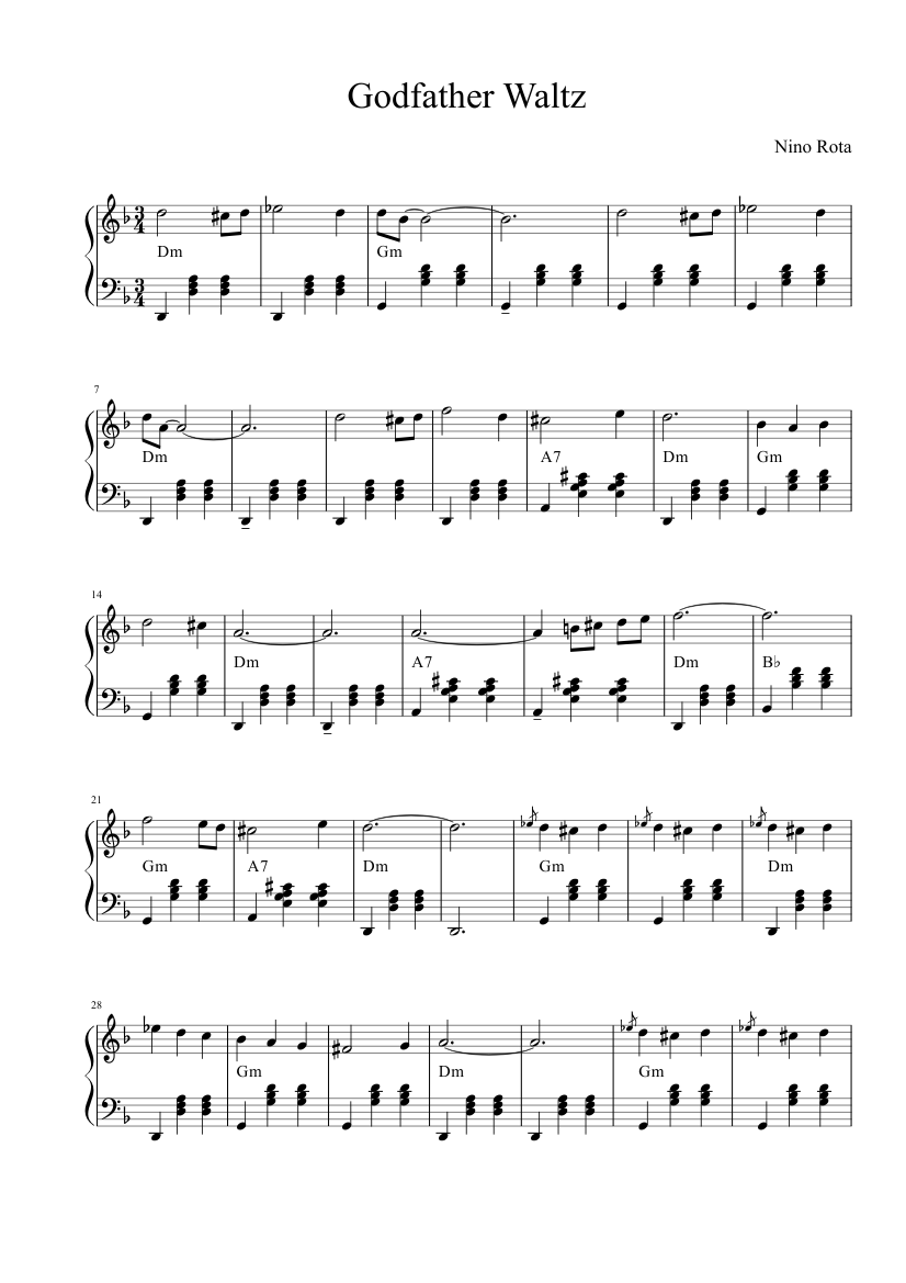 Godfather Waltz - NinoRota Sheet music for Accordion (Solo) | Musescore.com