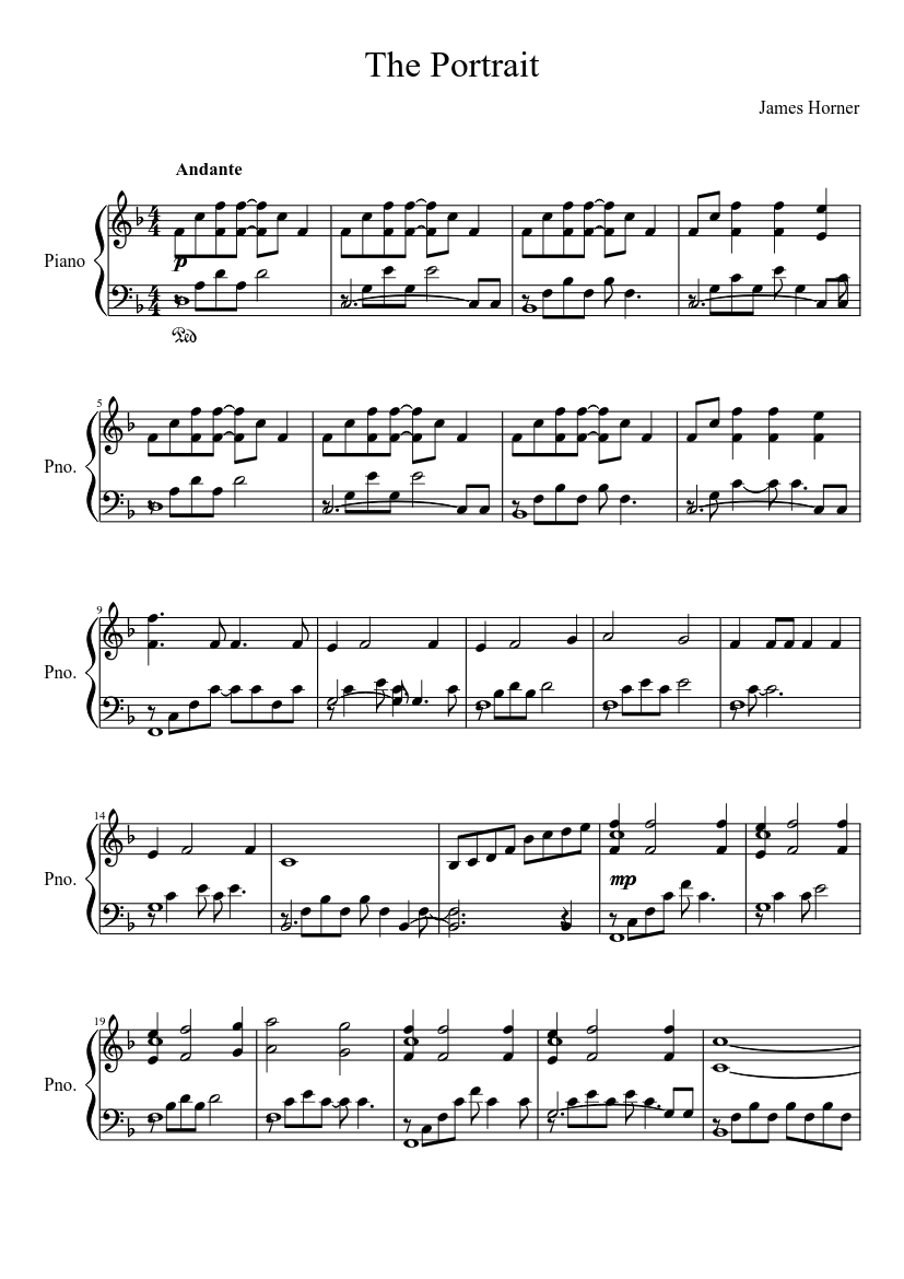 The Portrait-from the movie Titanic Sheet music for Piano (Solo) |  Musescore.com