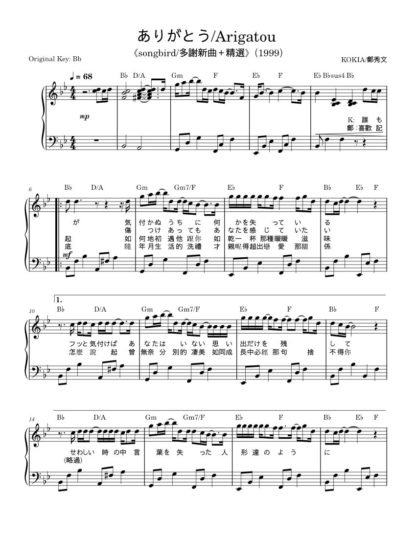 KOKIA otonami 謝謝-KOKIA｜Piano Yahoo!オークション mymusic5 KOKIA