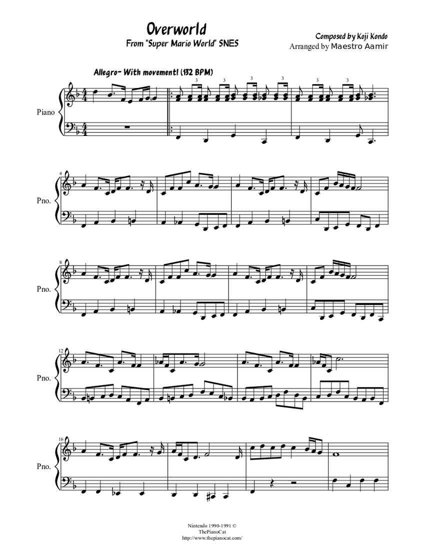 Overworld Theme Super Mario World Sheet Music For Piano Solo Musescore Com Aamir (original motion picture soundtrack) is a hindi album released on may 2008. overworld theme super mario world