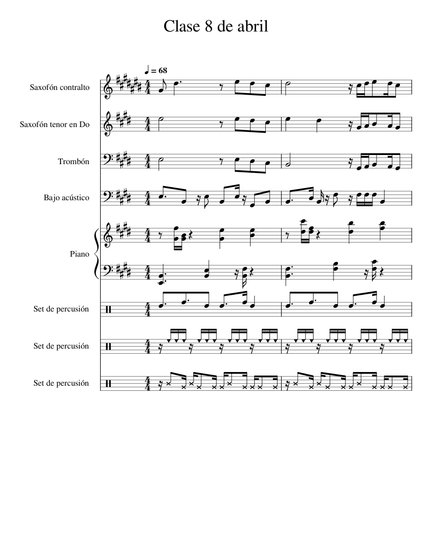 arreglo candombe final feli Sheet music for Piano, Trombone, Saxophone ...