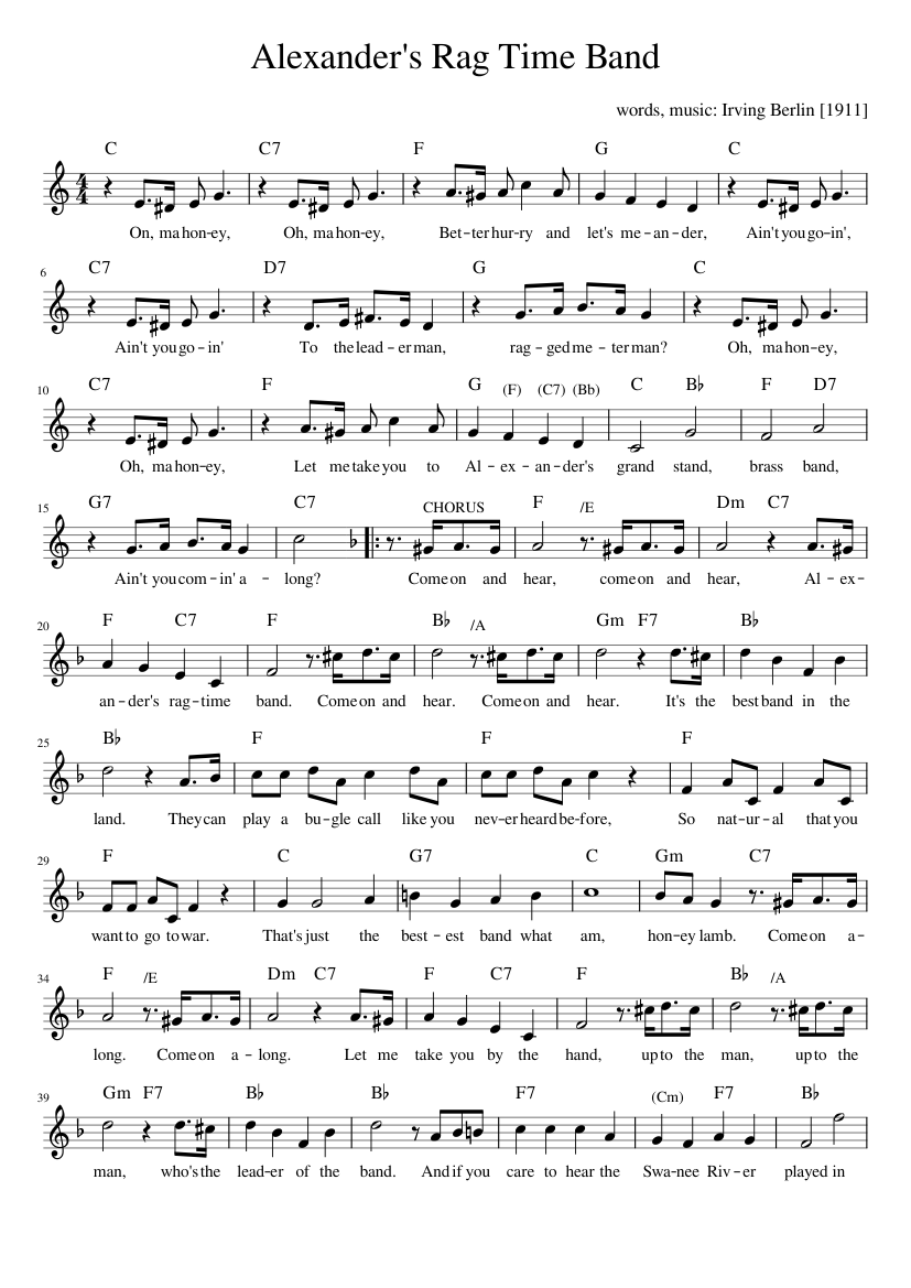 Alexander's Rag Time Band