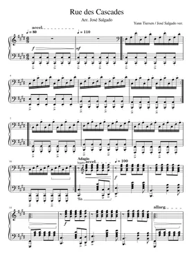 Rue des cascades – Yann Tiersen Sheet music for Piano (Solo) | Musescore.com