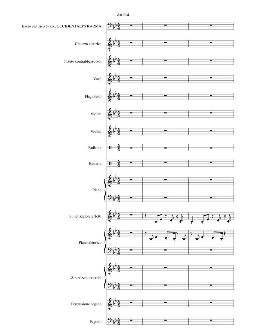 Occidentali s Karma Francesco Gabbani Sheet music for Piano, Organ, Vocals,  Bassoon & more instruments (Mixed Ensemble) | Musescore.com