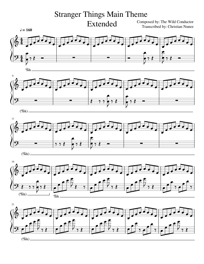 Stranger Things Main Theme Extended Sheet music for Piano (Solo) |  Musescore.com