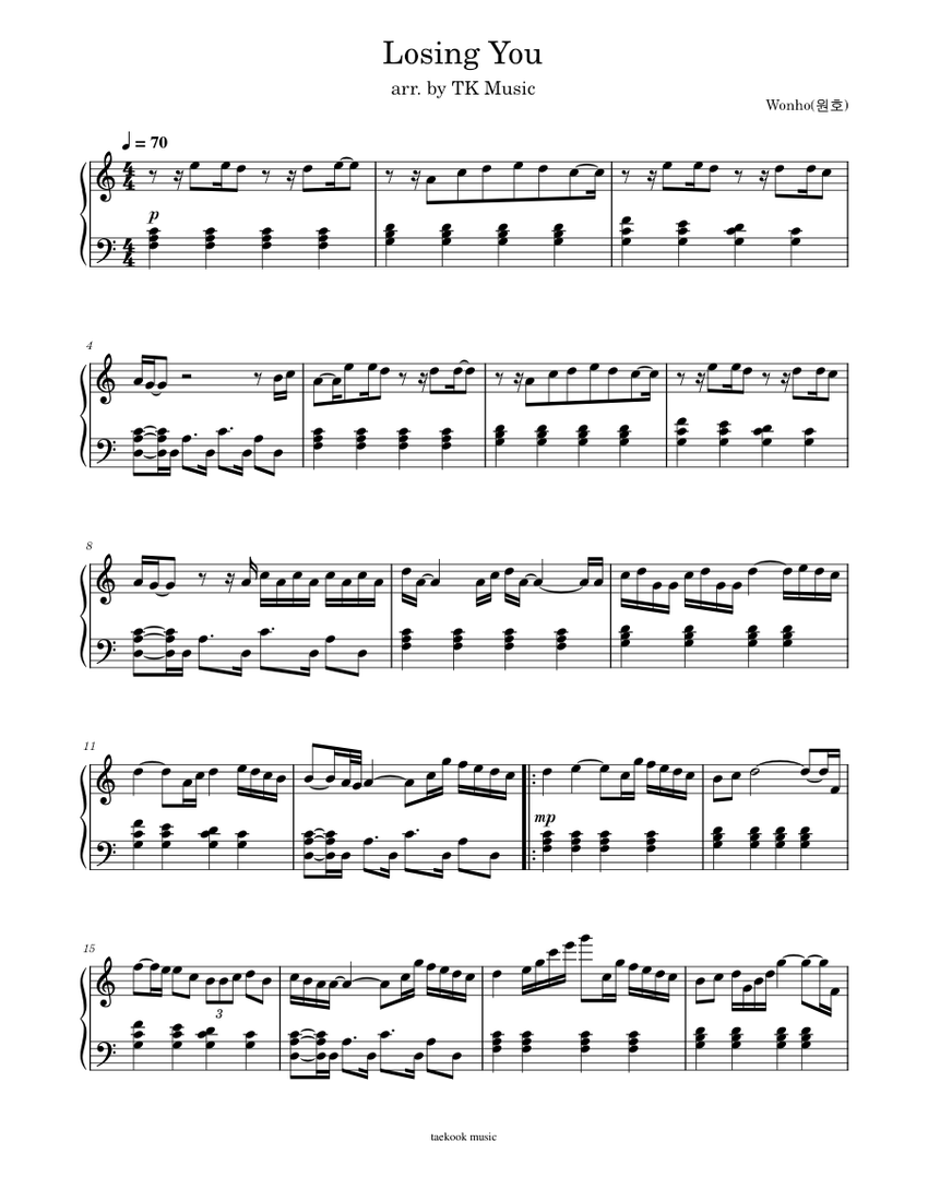 Losing Interest Sheet music for Piano (Solo) Easy