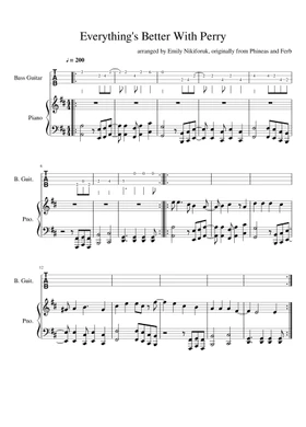 phineas and ferb - everythings better with perry by Misc Cartoons free  sheet music | Download PDF or print on Musescore.com